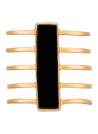 Bague laiton doré montée d'une onyx noire " Emma "