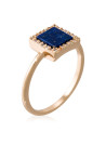 Bague laiton doré montée d'un lapis bleue " Fiona "