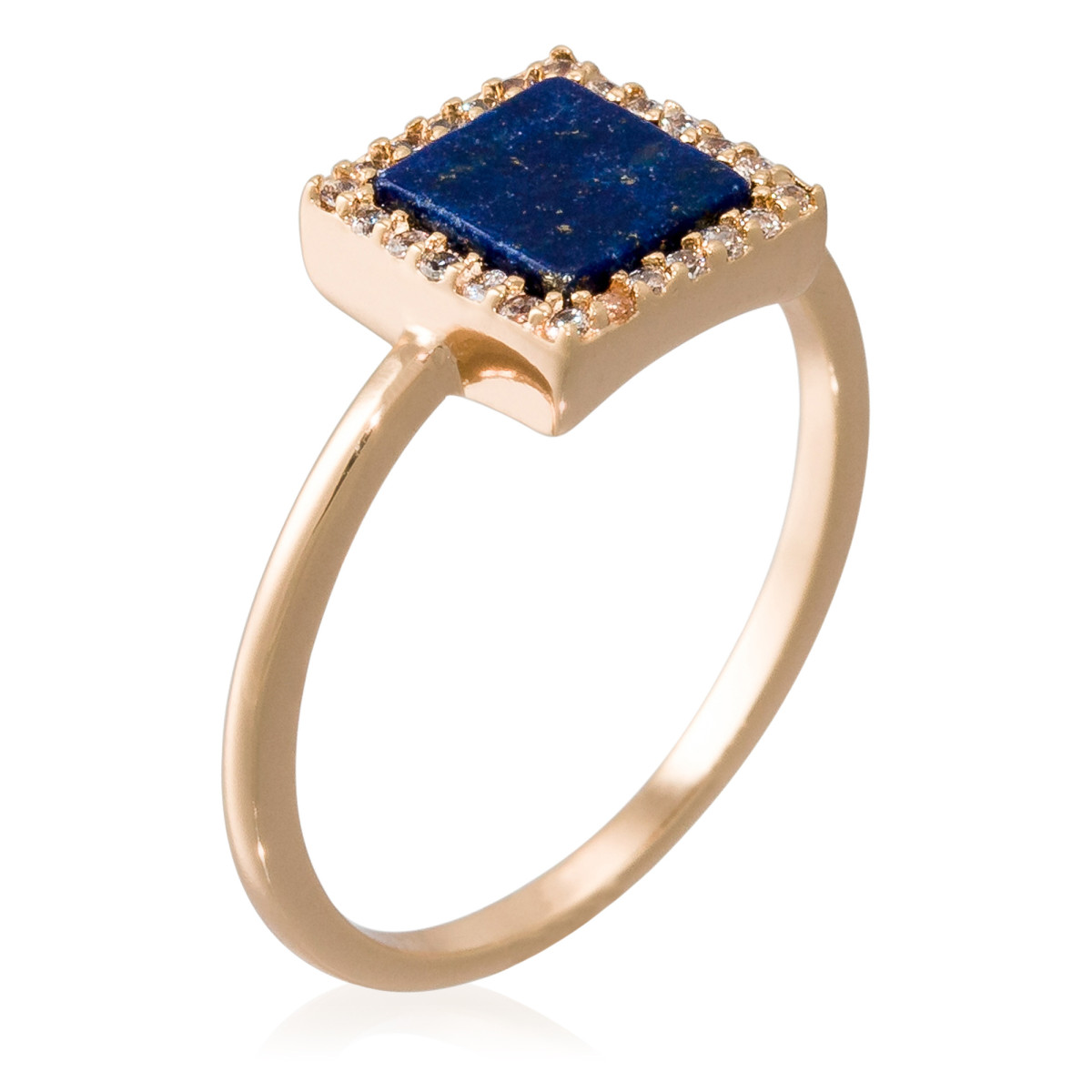 Bague laiton doré montée d'un lapis bleue " Fiona " Bague "Arcane" Lapis Lazuli Laiton doré