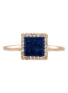 Bague laiton doré montée d'un lapis bleue " Fiona "