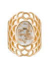 Bague laiton doré montée d'une améthyste verte " Freida "