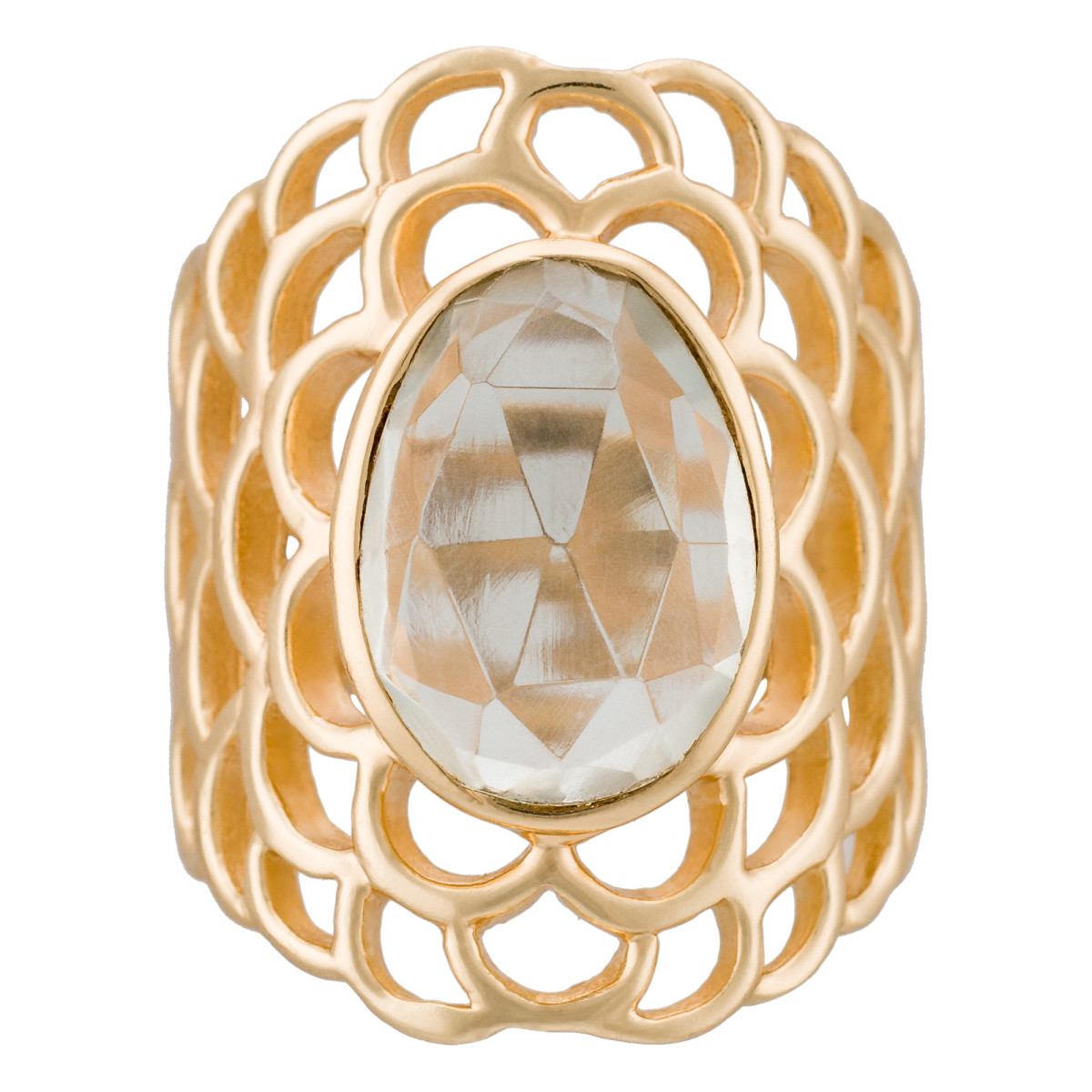 Bague "Exalta" Améthyste verte Laiton doré