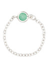 Bague laiton argenté montée d'une aventurine verte " Léa "