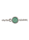 Bague laiton argenté montée d'une aventurine verte " Léa "
