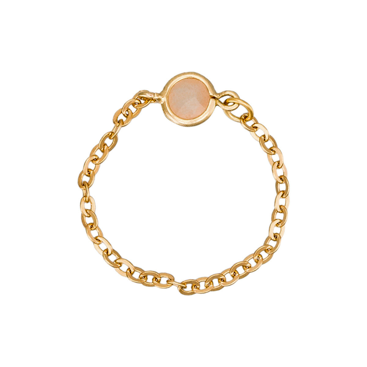 Bague "Fugitive" Aventurine rose Laiton doré