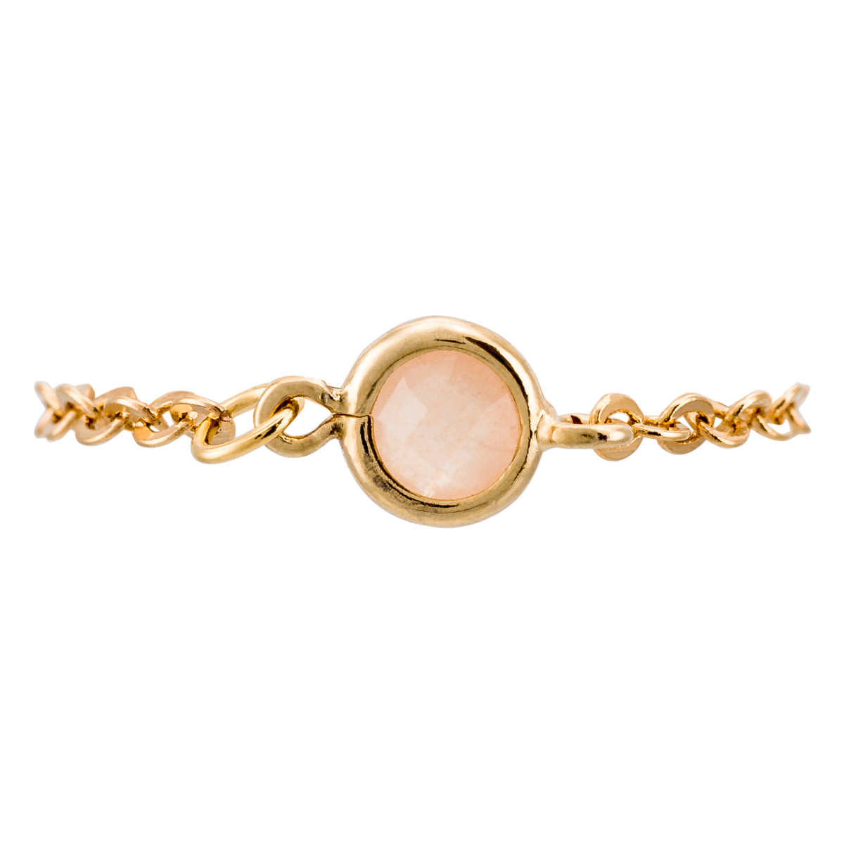 Bague "Fugitive" Aventurine rose Laiton doré