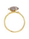 Bague laiton doré montée d'une agate grise " Lily "