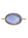 Bague laiton doré montée d'une nacre bleue " Lisa "