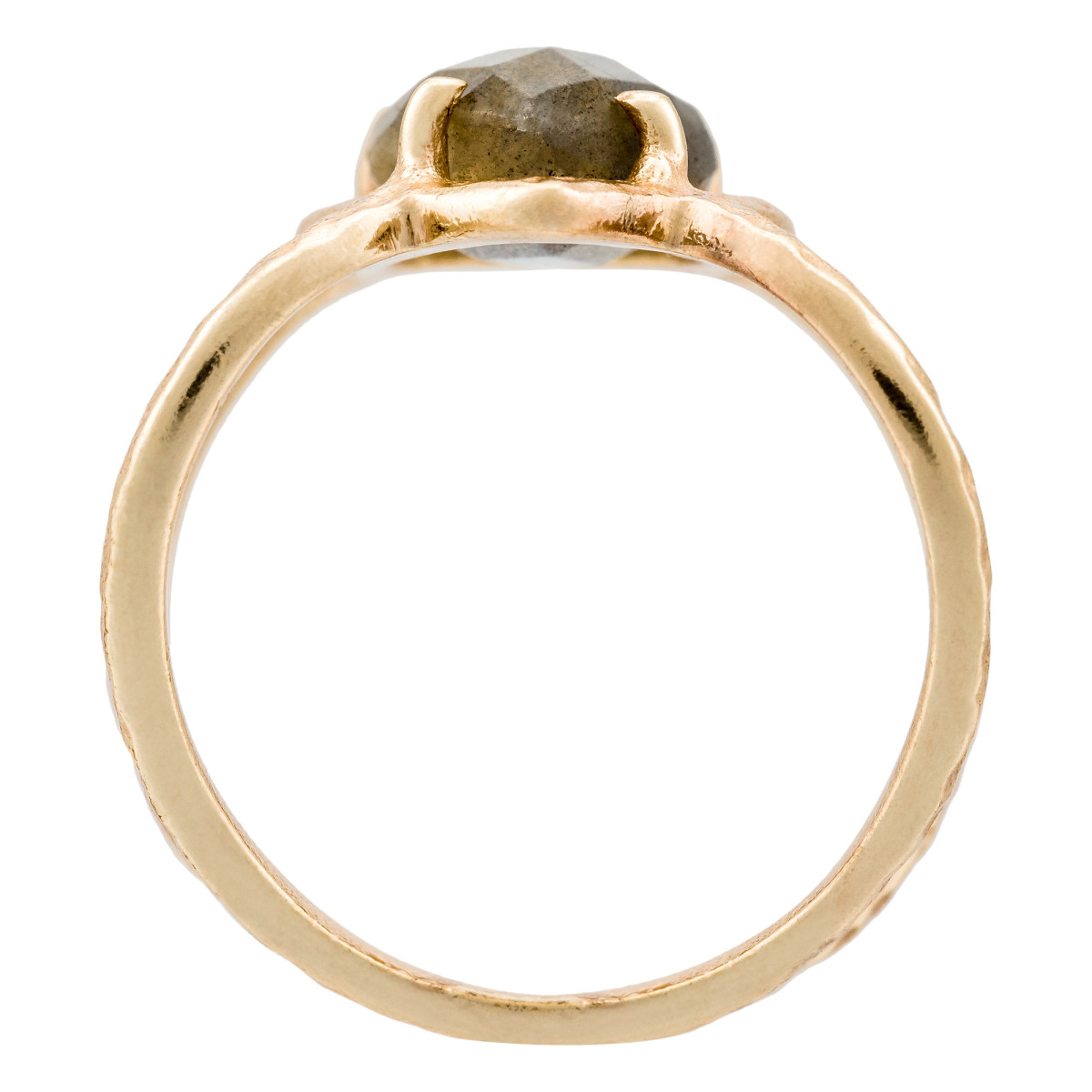 Bague laiton doré montée d'une labradorite grise " Liva " Bague laiton doré montée d'une labradorite grise " Liva "