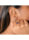 Bague laiton doré montée d'un lapis bleue " Ella "
