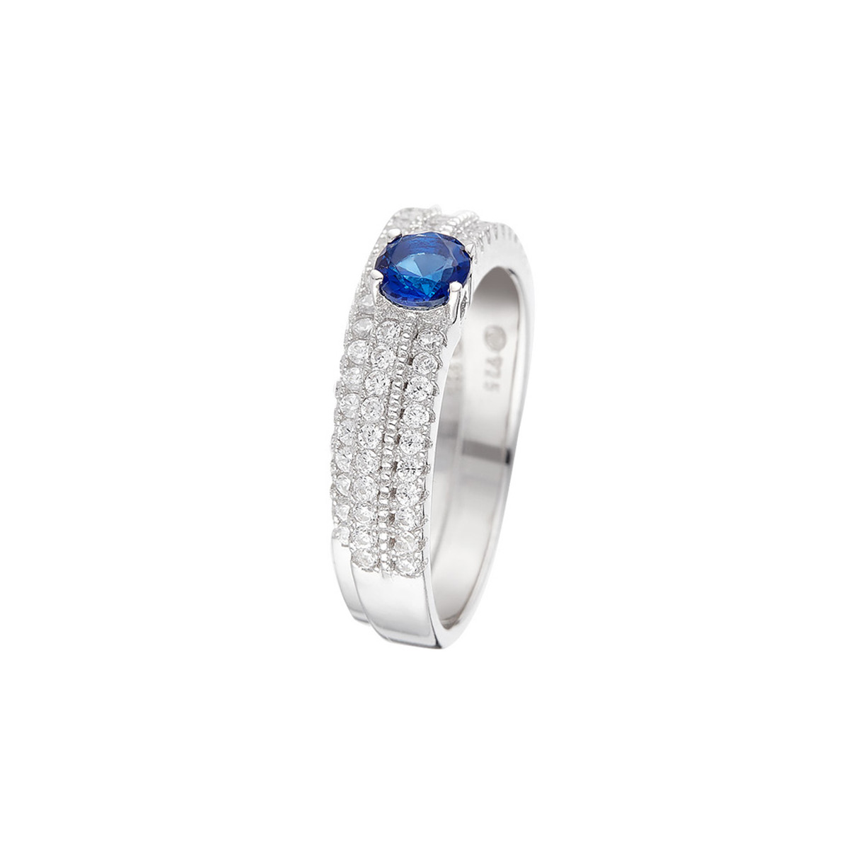 bague argent et zirconium femme Bague Alliance "Tour Brillant"Argent 925