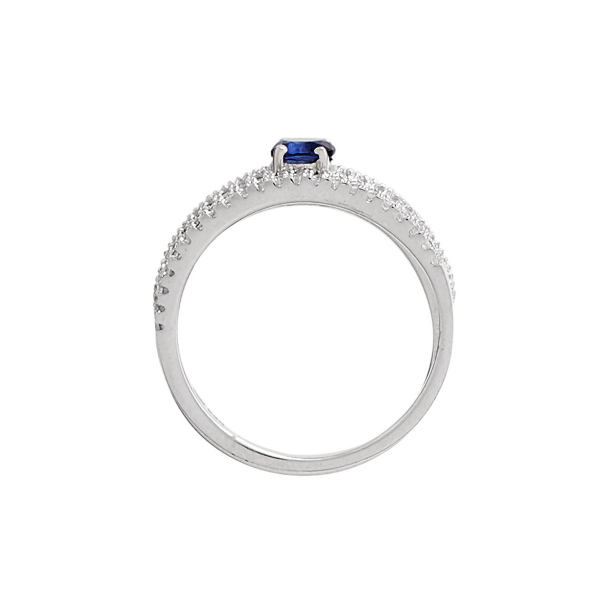 Bague en argent et oxydes de zirconium "Tour Brillant" Bague Alliance "Tour Brillant"Argent 925