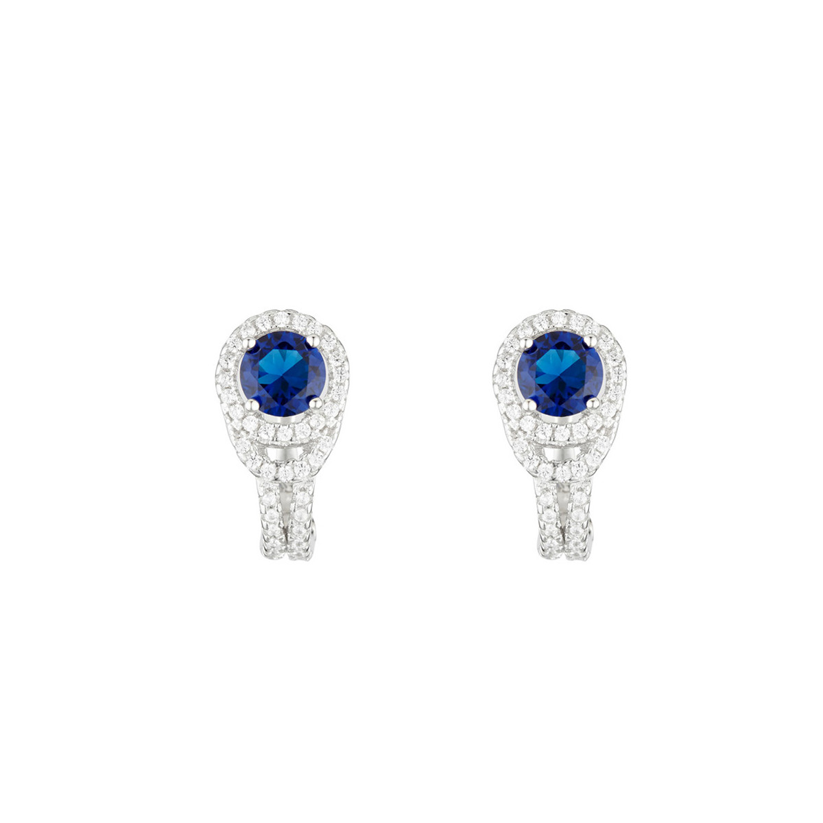 Boucle d'oreilles en argent et oxydes de zirconium "Impératrice" Boucles d'oreilles en argent et oxydes de zirconium "Impératrice"