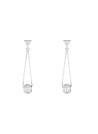 Boucles d'oreilles en argent et oxydes de zirconium "Géométrique Rond"