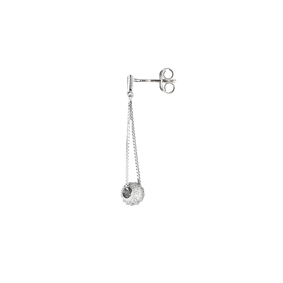 Boucles d'oreilles en argent et oxydes de zirconium "Géométrique Rond"