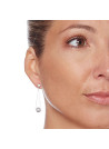 Boucles d'oreilles en argent et oxydes de zirconium "Géométrique Rond"