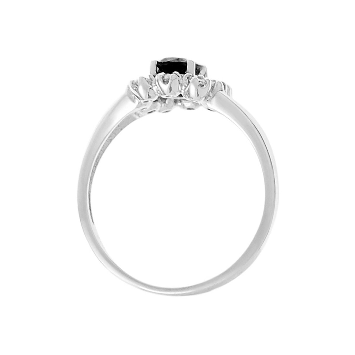 Bague Or Blanc et Diamants 0,21 carats et Saphir 1 carats "Bahia" Bague" Bahia Saphir" Or blanc et Diamants