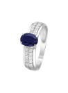 Bague Or Blanc et Diamants 0,05 carats et Saphir 1 carats "Rimatara"