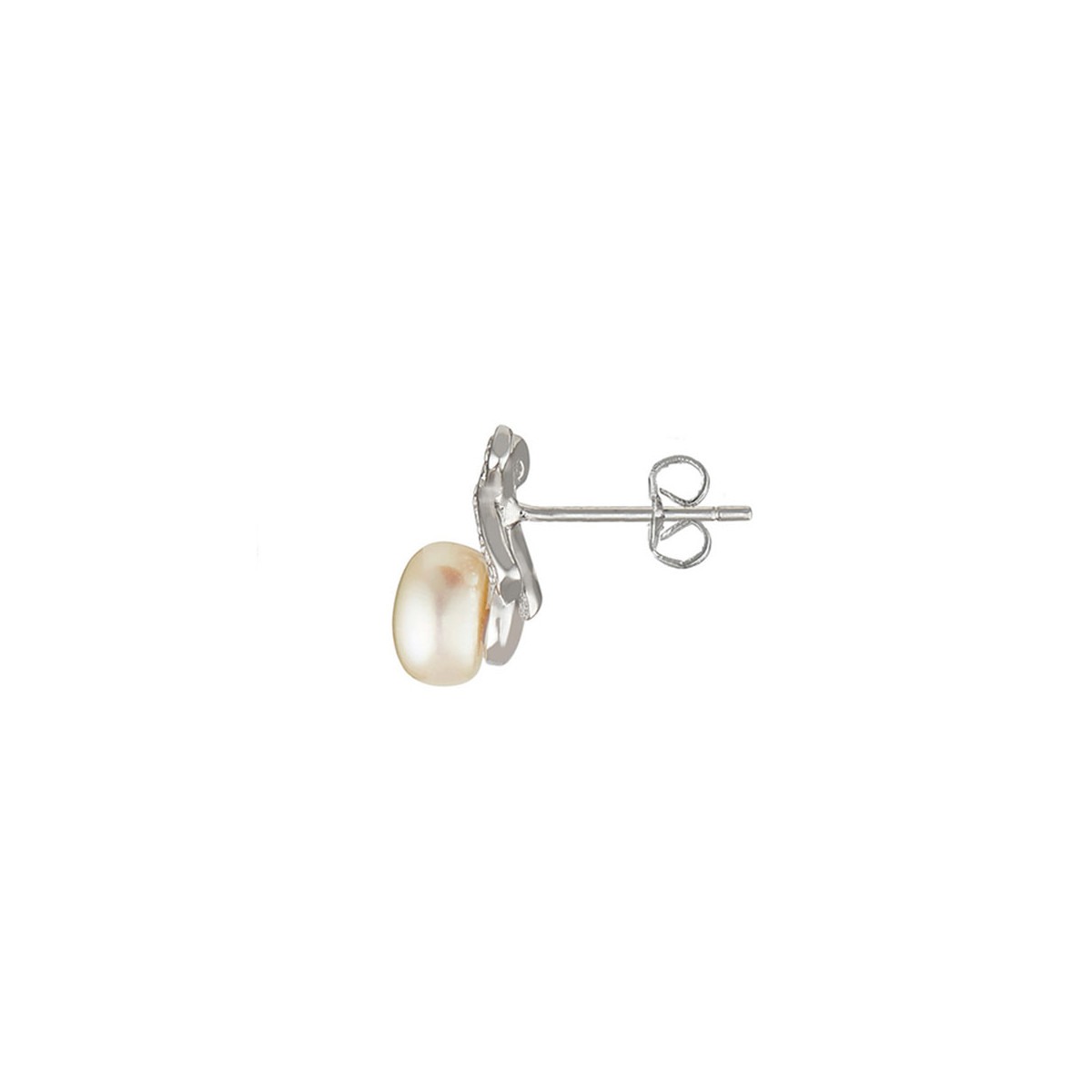 Boucles d'oreilles en Perles de culture Blanche et Argent "Ruban" Boucles d'oreilles en Perles de culture Blanche et Argent "Ruban"