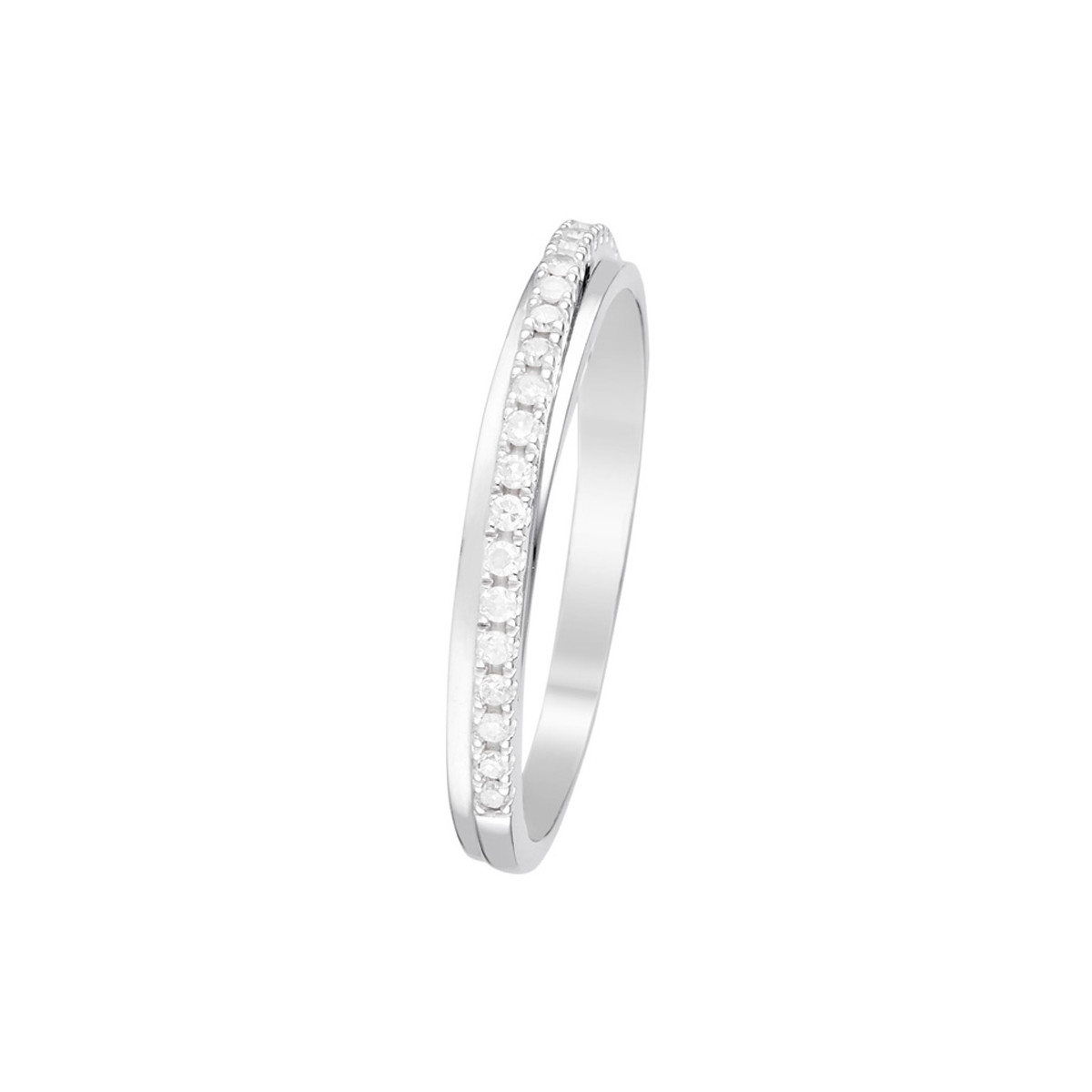 Bague Or Blanc et Diamants 0,12 carats "Alliance Divine" Bague " Guillemette" Or blanc et Diamant