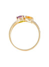 Bague Or Jaune, Diamants 0,1 carats, Peridot, Topaze, Amethyste et Citrine 1,07 carats "Cayuga"