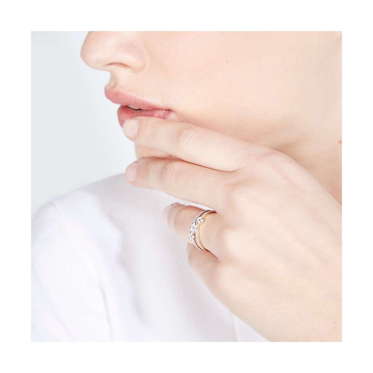 Bague Or Jaune et Diamants 0,45 carats "3 mots Doux" Bague "3 mots Doux" Or jaune et Diamants