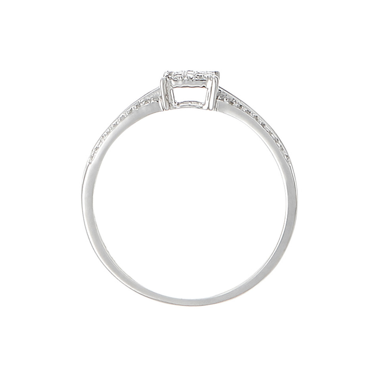 Bague Or Blanc et Diamants 0,15 carats "Mon bonheur" Bague " Clémence" Or blanc et Diamant