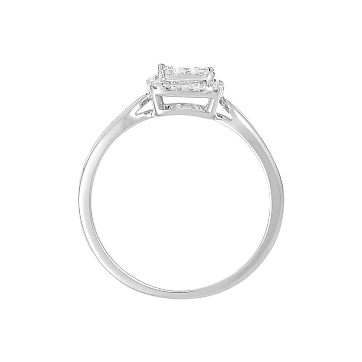 Bague Or Blanc et Diamants 0,15 carats "L'amour au carré" Bague "L'amour au carré" Or blanc et Diamants