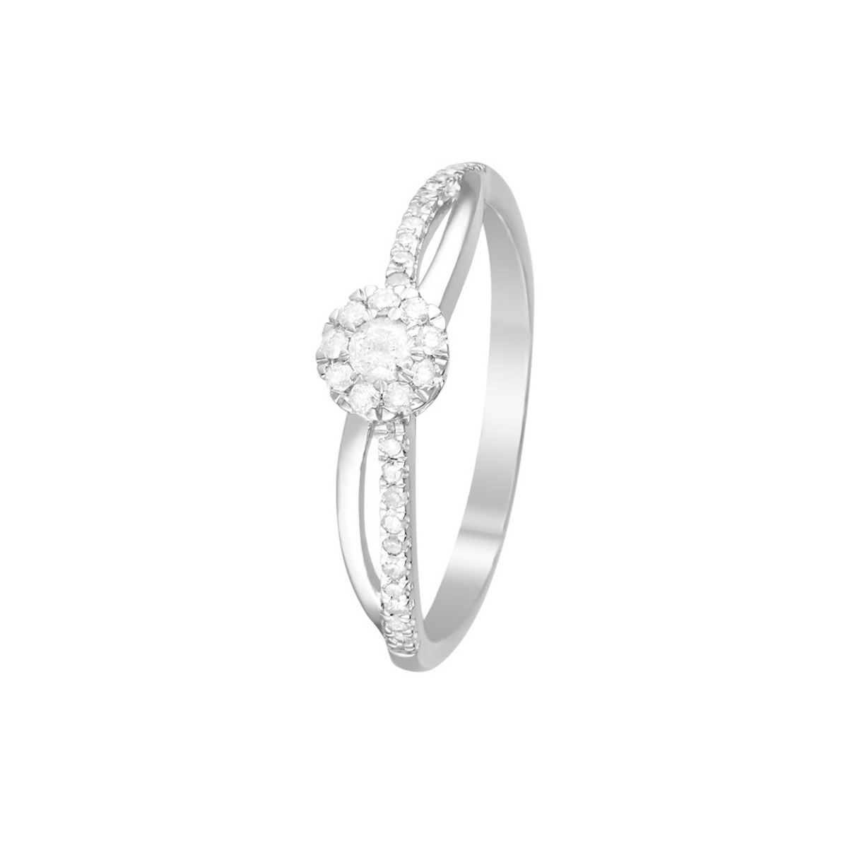 Bague Or Blanc et Diamants 0,21 carats "L'élue" Bague " Héloïse" Or blanc et Diamant
