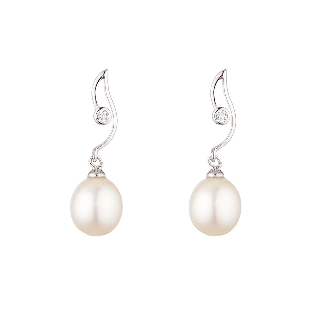 Boucles d'oreilles argent, oxydes de zirconium et Perles de culture Blanches "Jazzy" Boucles d'oreilles argent, oxydes de zirconium et Perles de culture Blanches "Jazzy"