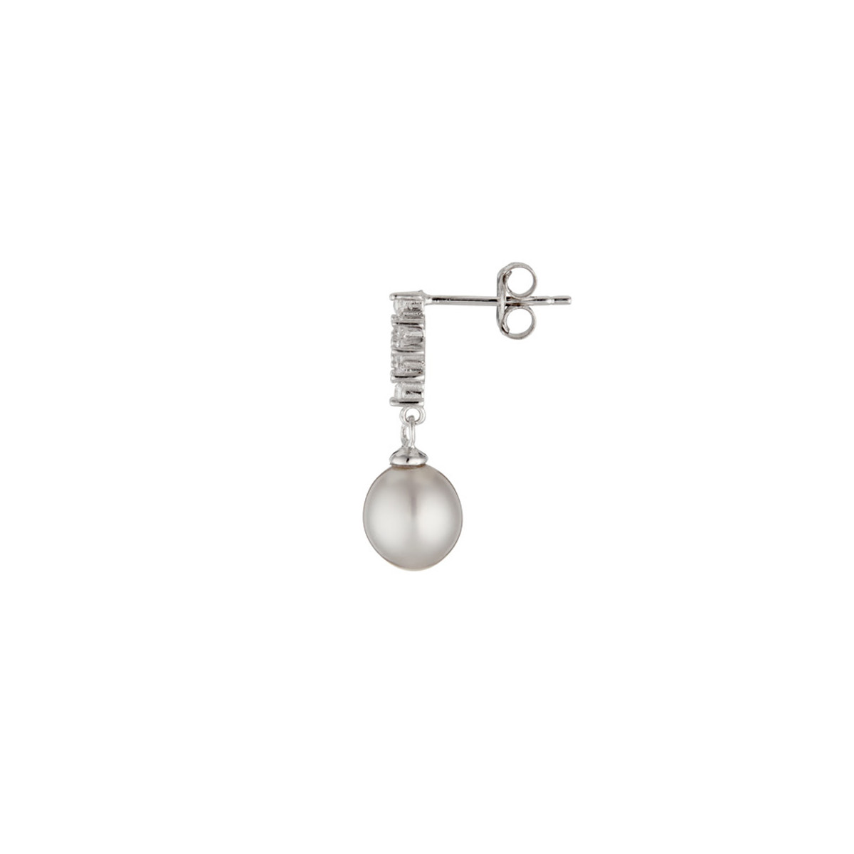 Boucles d'oreilles argent, oxydes de zirconium et Perles de culture Grises "Fleurs Perlées" Boucles d'oreilles argent, oxydes de zirconium et Perles de culture Grises "Fleurs Perlées"
