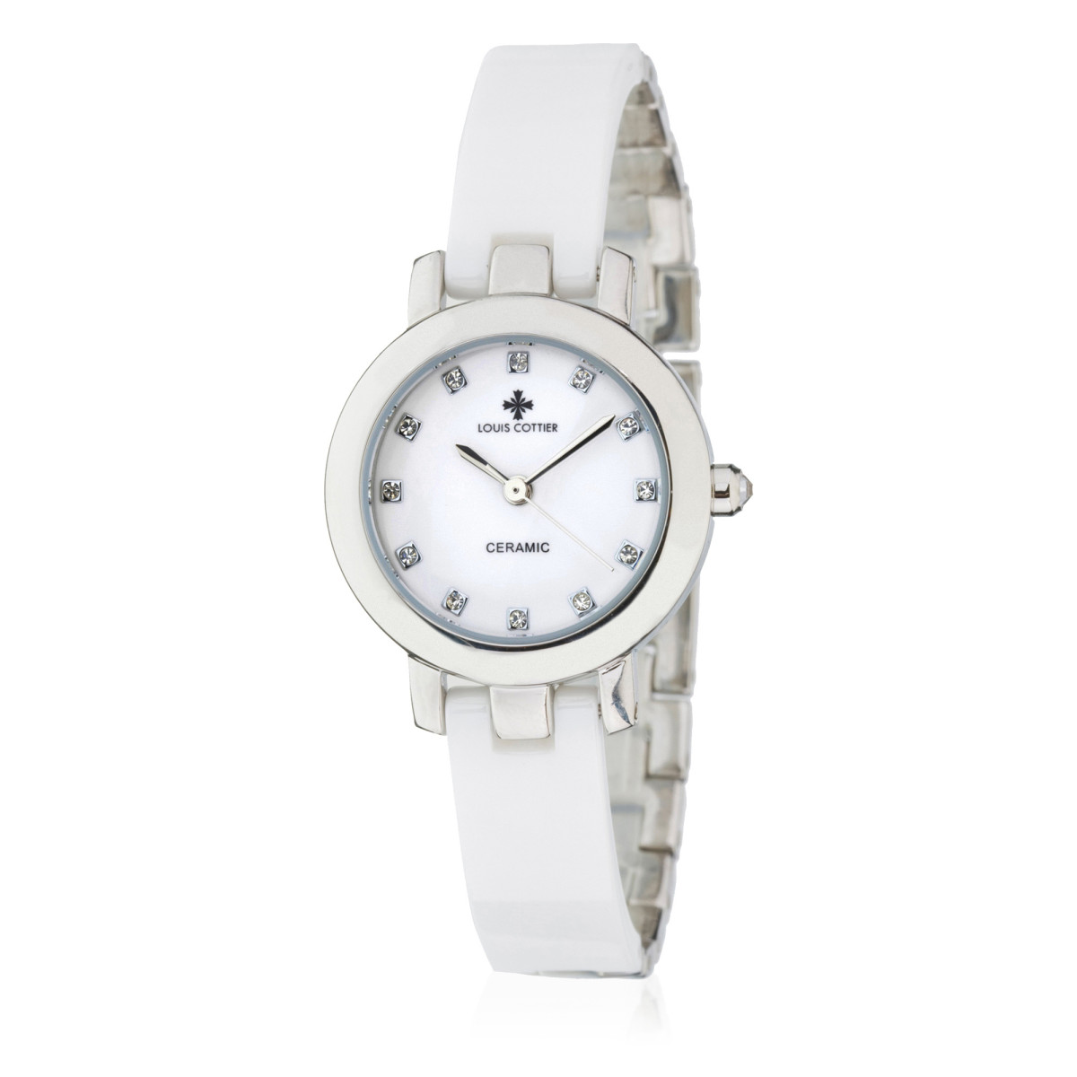 Montre louis cottier HY3580C3BV4 Louis Cottier - Montre Femme ALICE céramique blanc et acier - Boîtier 25 mm - HY3580C3BV4