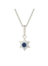 Pendentif Or Blanc et oxydes de zirconium "Le Messager bleu"