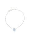 Bracelet laiton argenté ornée de cristaux bleu et blanc "Bulle Light Saphir et Blanc"