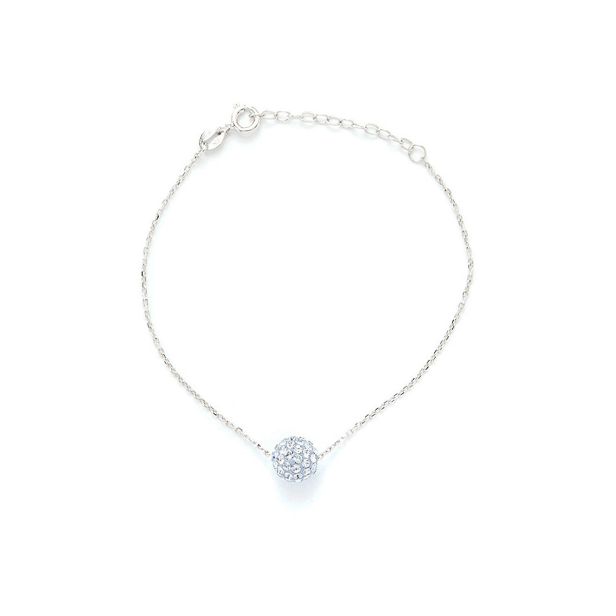 Bracelet laiton argenté ornée de cristaux bleu et blanc "Bulle Light Saphir et Blanc" Bracelet chaine laiton argenté ornée de cristaux bleu et blanc "Bulle Light Saphir et Blanc"