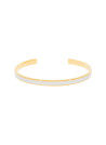 Bracelet jonc ouvert "CORFOU" Émail blanc finition dorée