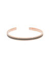 Bracelet jonc ouvert Émail gris finition rosée