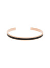 Bracelet manchette jonc ouvert Émail noir finition rosée