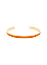 Bracelet jonc ouvert Émail orange finition dorée