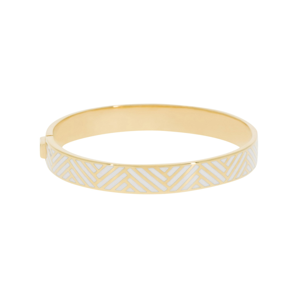 Bracelet jonc RIO Émail blanc finition dorée Bracelet Jonc MELODIA émail blanc finition dorée