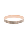 Bracelet jonc Émail gris finition rosée