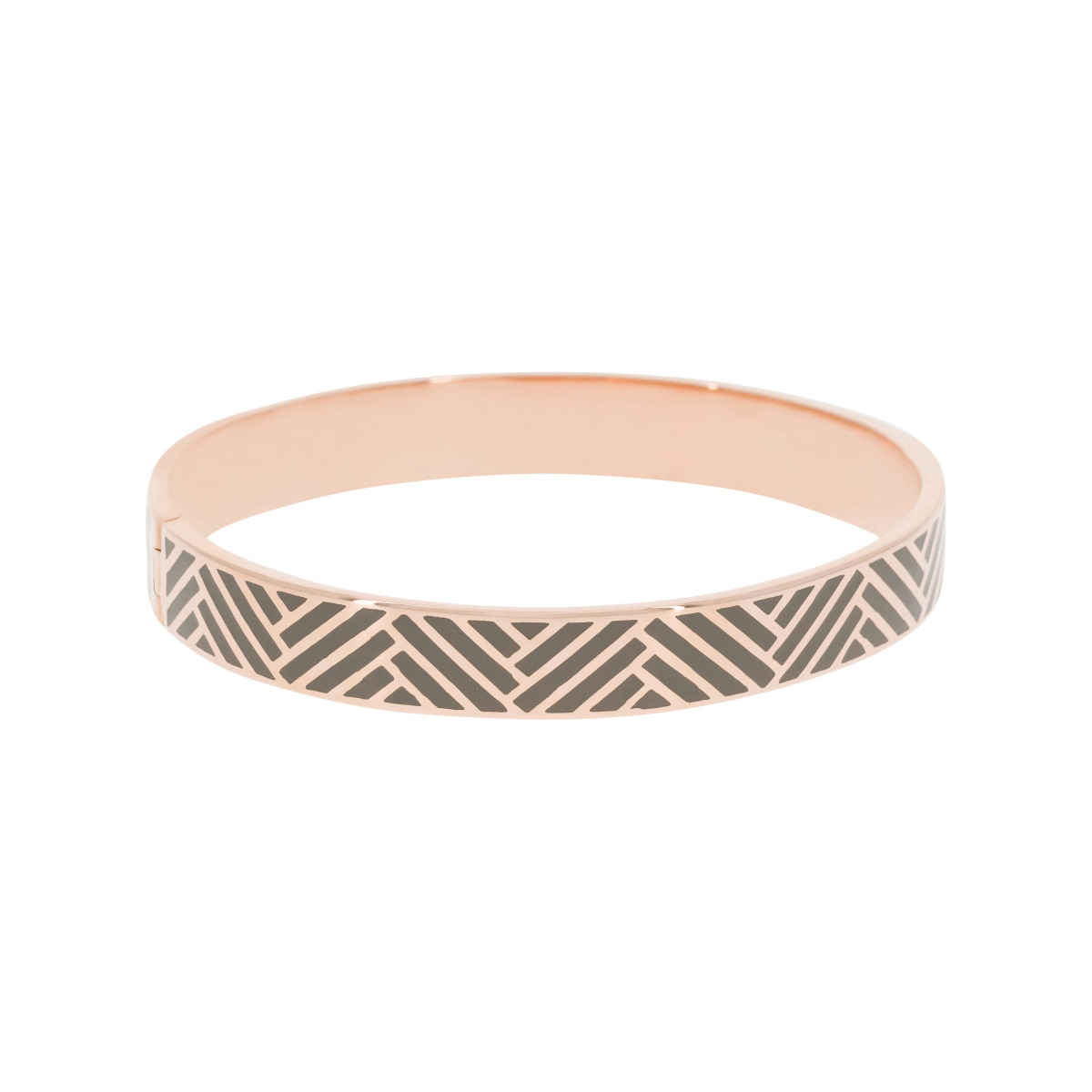Bracelet Jonc MELODIA émail gris finition rosée
