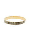 Bracelet manchette Émail noir "Rio" finition dorée