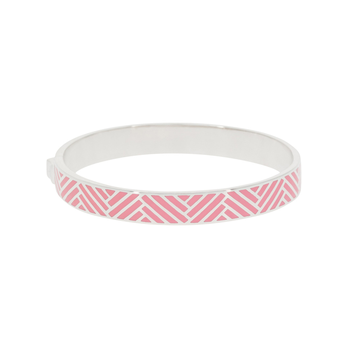 Bracelet Jonc MELODIA émail rose finition argentée