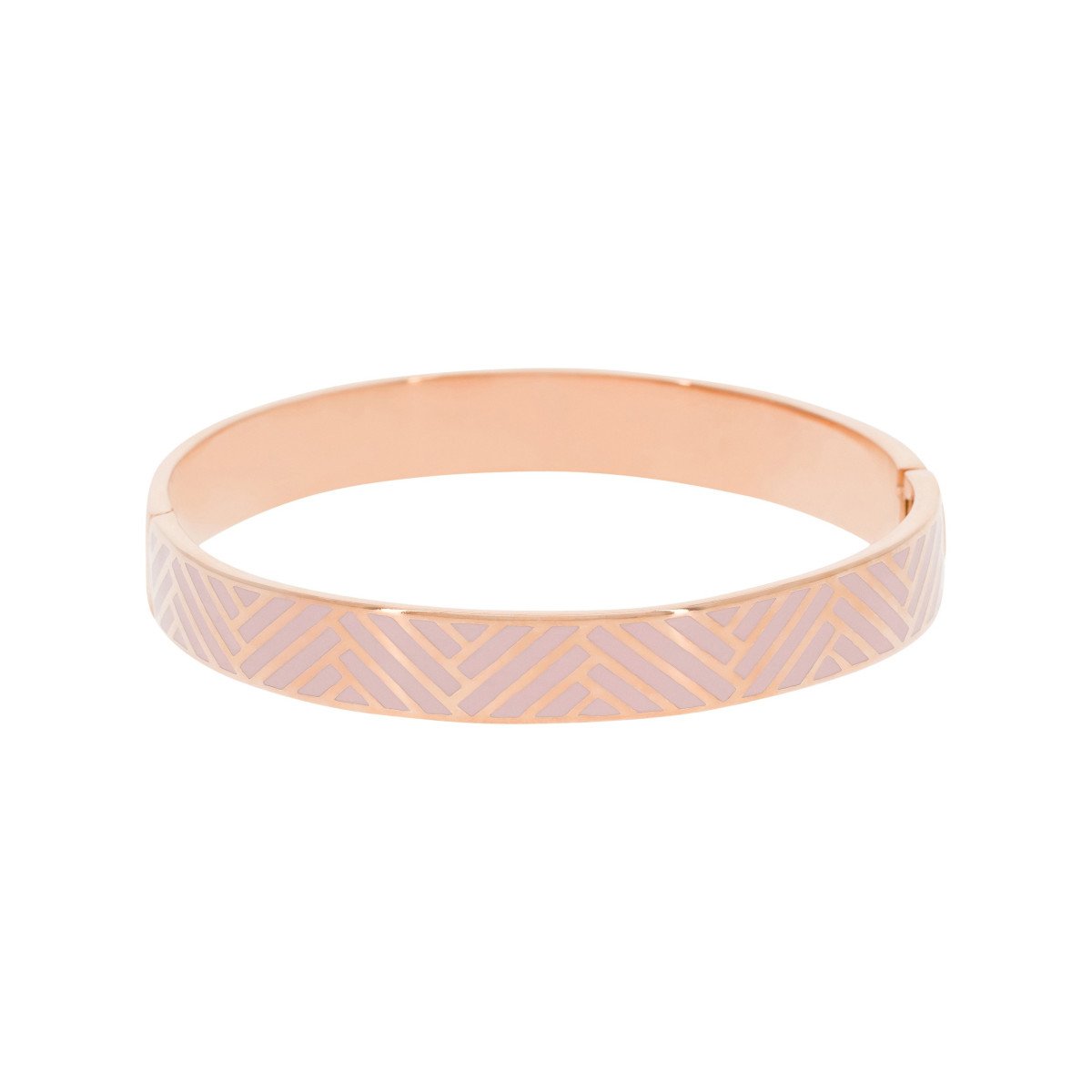 Bracelet Jonc MELODIA émail rose finition rosée