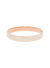 Bracelet jonc "OIA" Émail blanc finition rosée