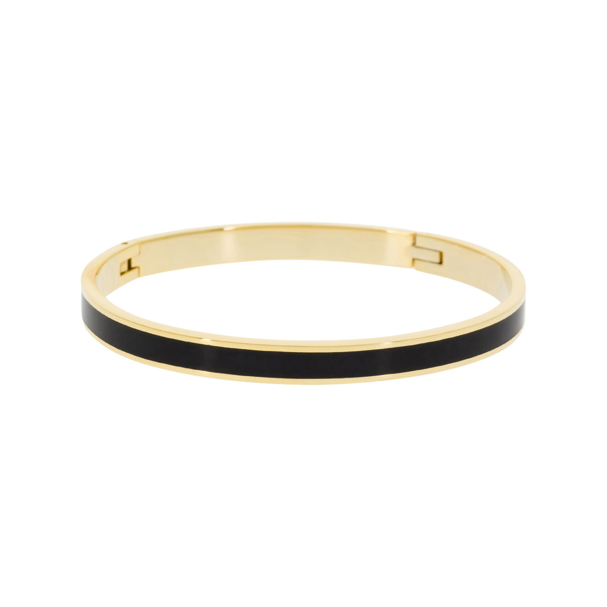 Bracelet jonc "TORONTO" Émail noir finition dorée Bracelet Jonc MELOEE émail noir Acier doré