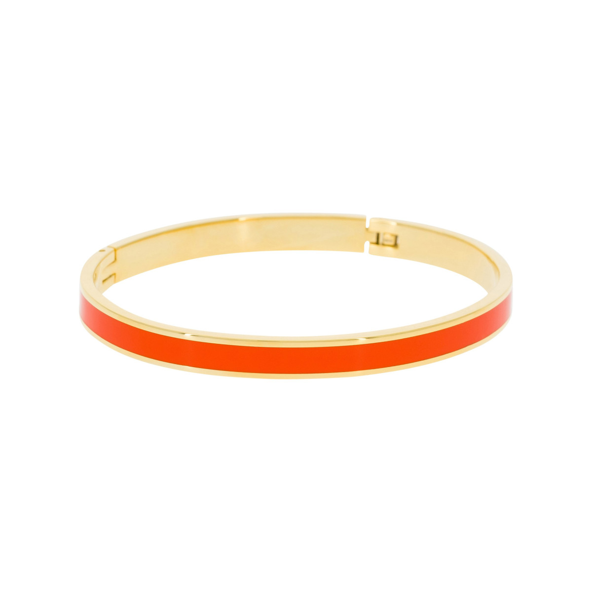 Bracelet Jonc MELOEE émail orange Acier doré