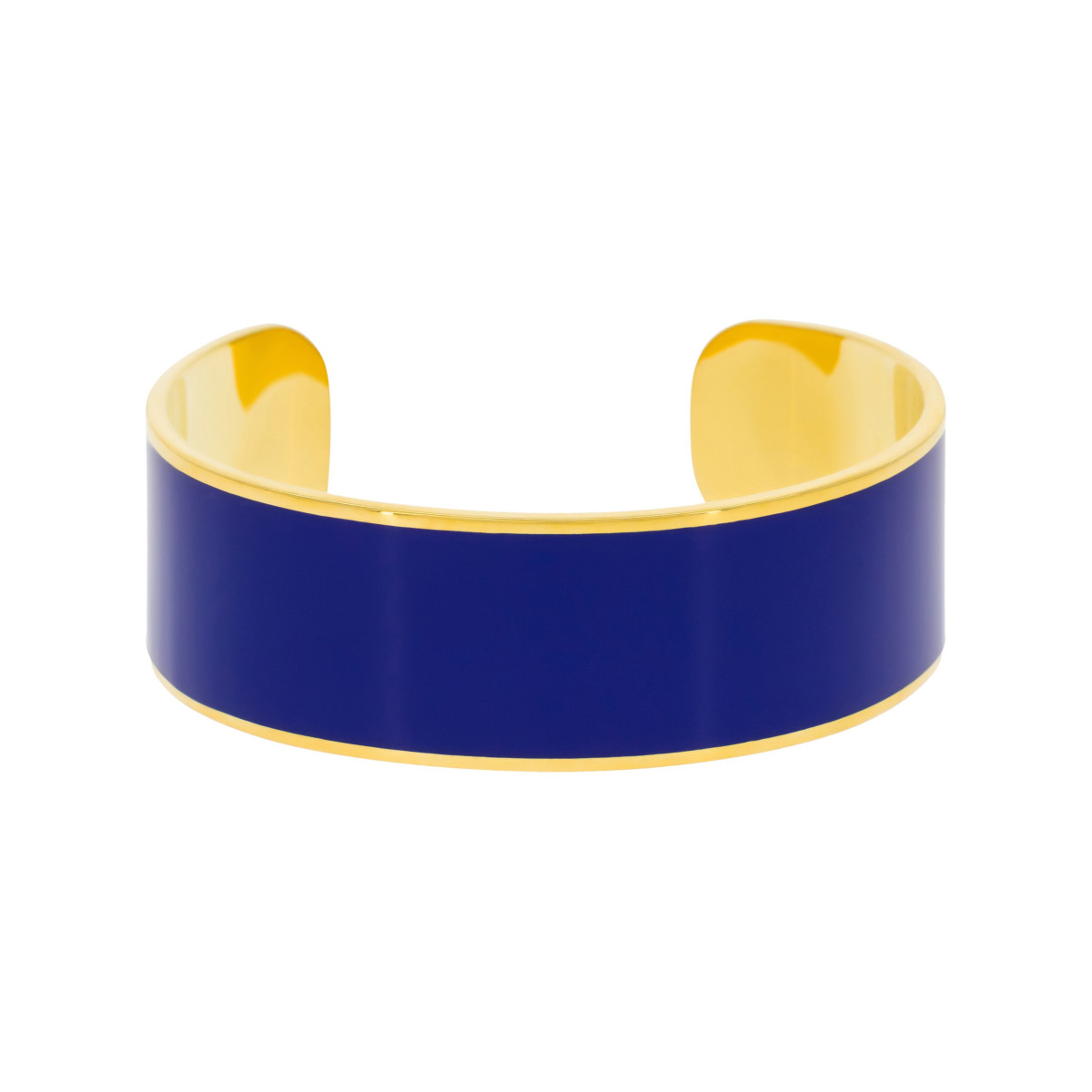 Bracelet manchette "OSLO" Émail bleu finition dorée