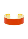 Bracelet manchette Émail orange finition dorée